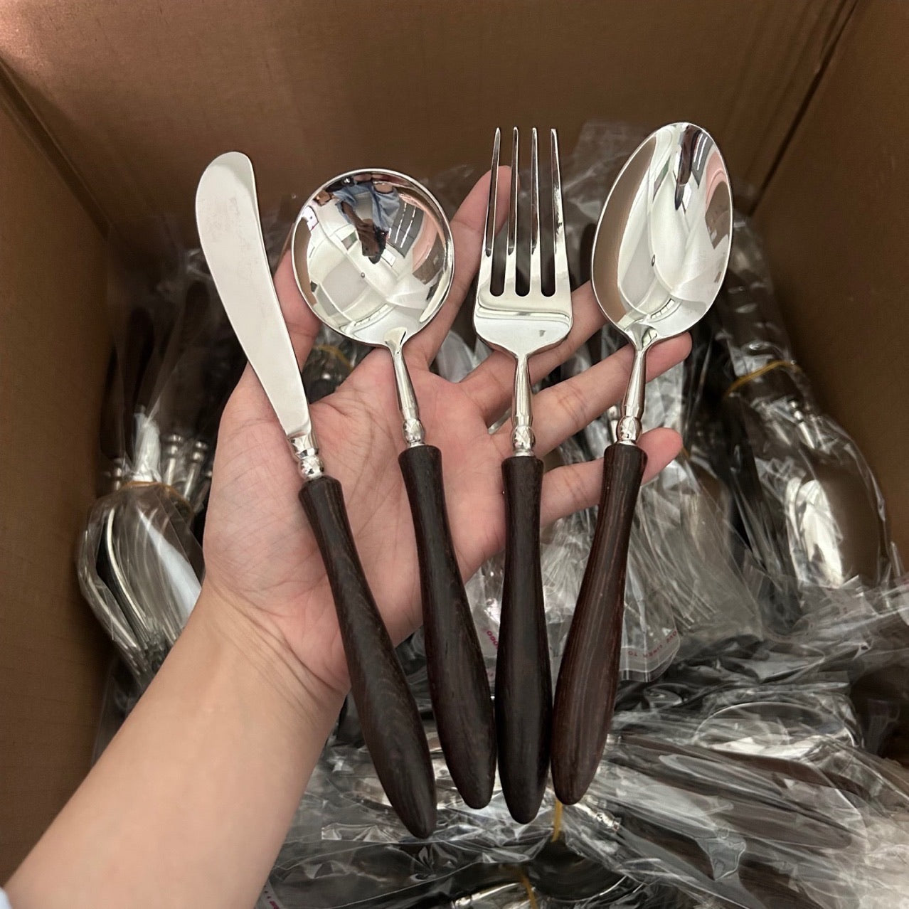 Luxury 304 Stainless Steel & Wenge Wood Cutlery