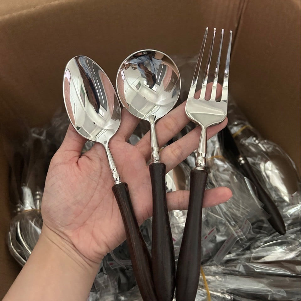 Luxury 304 Stainless Steel & Wenge Wood Cutlery