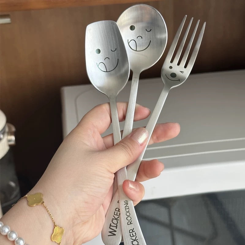 Stainless Steel Smiley Cutlery