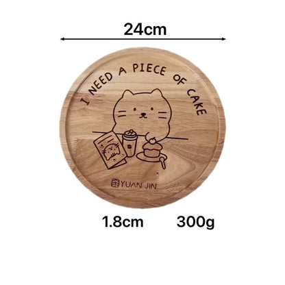 Round Cat / Dog Wooden Plate