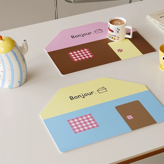 Korean-Style Dopamine French House Waterproof Table Mat