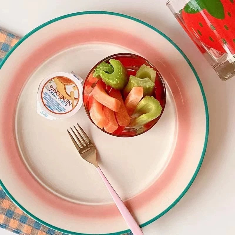 Hand-Painted Peach Pink Gradient Plate
