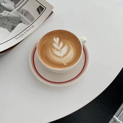 Red Rim more self love Ceramic Coffee Cup & Saucer Set