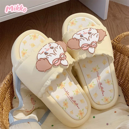 Light Yellow Cute Mikko Thick-Soled Slippers