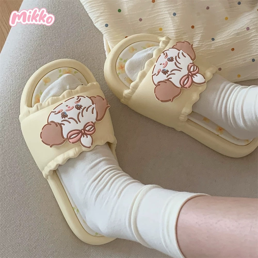 Light Yellow Cute Mikko Thick-Soled Slippers