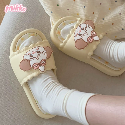 Light Yellow Cute Mikko Thick-Soled Slippers