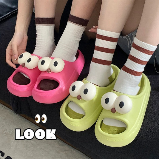 Funny Big-Eyed Platform Slippers