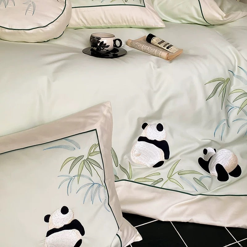 Bamboo Panda 100% Egyptian Cotton 100s Jacquard 4-Piece Bedding Set