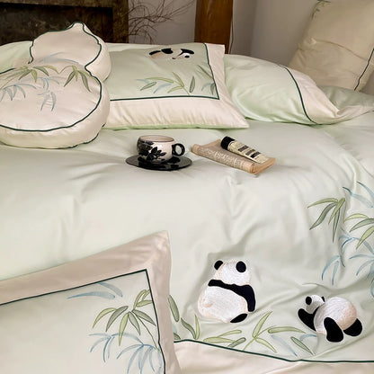 Bamboo Panda 100% Egyptian Cotton 100s Jacquard 4-Piece Bedding Set