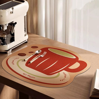 Coffee Life Water-Absorbing Leather Placemat
