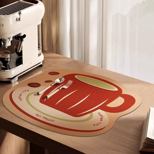 Coffee Life Water-Absorbing Leather Placemat