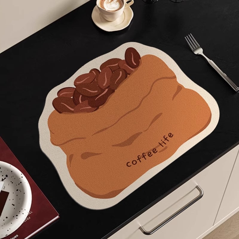 Coffee Life Water-Absorbing Leather Placemat