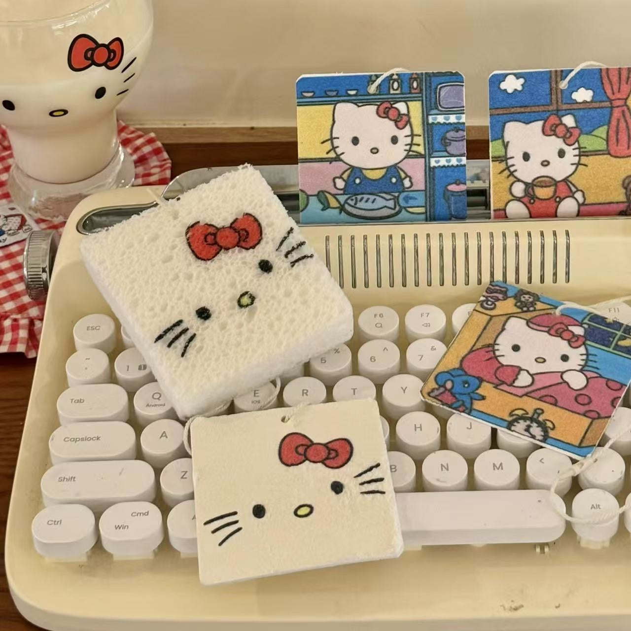 Square Hello Kitty Cellulose Cleaning Sponge