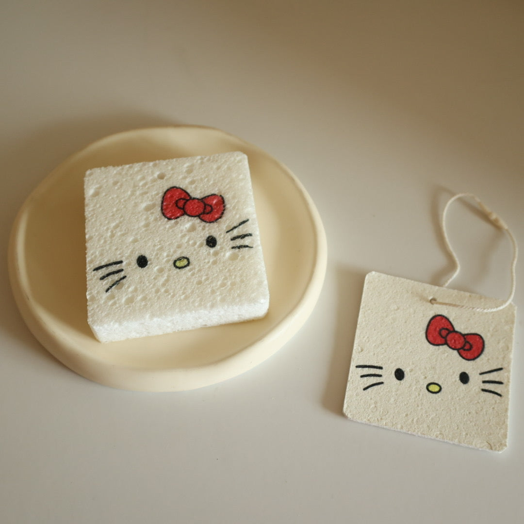 Square Hello Kitty Cellulose Cleaning Sponge