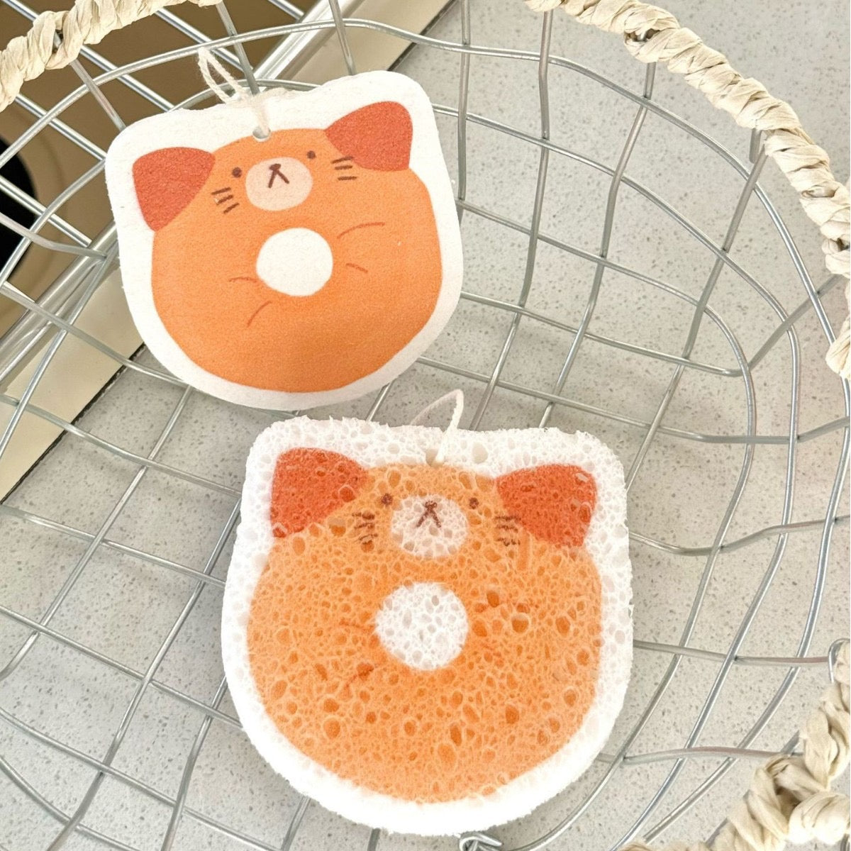 Toast Cat & Croissant Cat Cellulose Sponge
