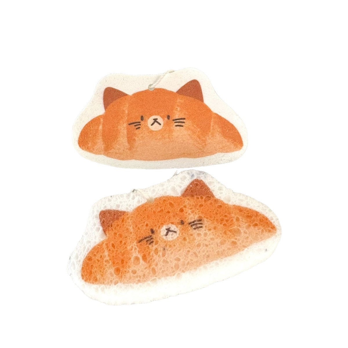 Toast Cat & Croissant Cat Cellulose Sponge