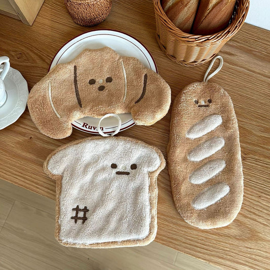Cute Bread-Shaped Hand Towel