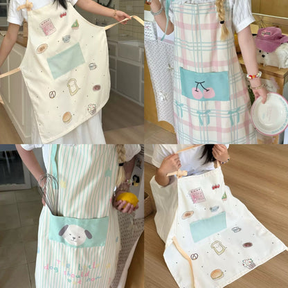 Korean-Style Cute Waterproof Kitchen Apron Series