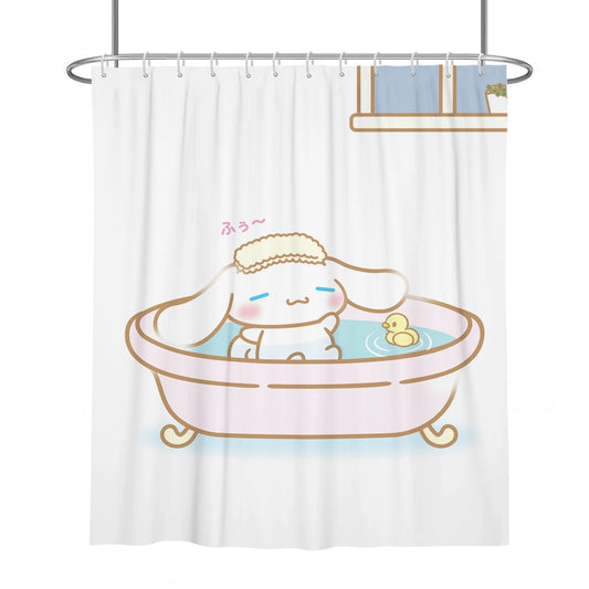 Cinnamoroll Bath Time Shower Curtain with Hooks