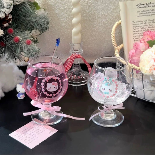 Hello Kitty Vintage Goblet Glass Cup