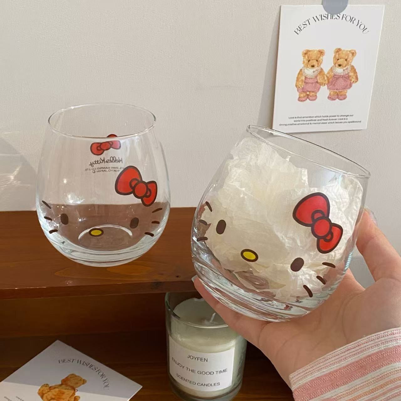 Hello Kitty Round Glass Cup