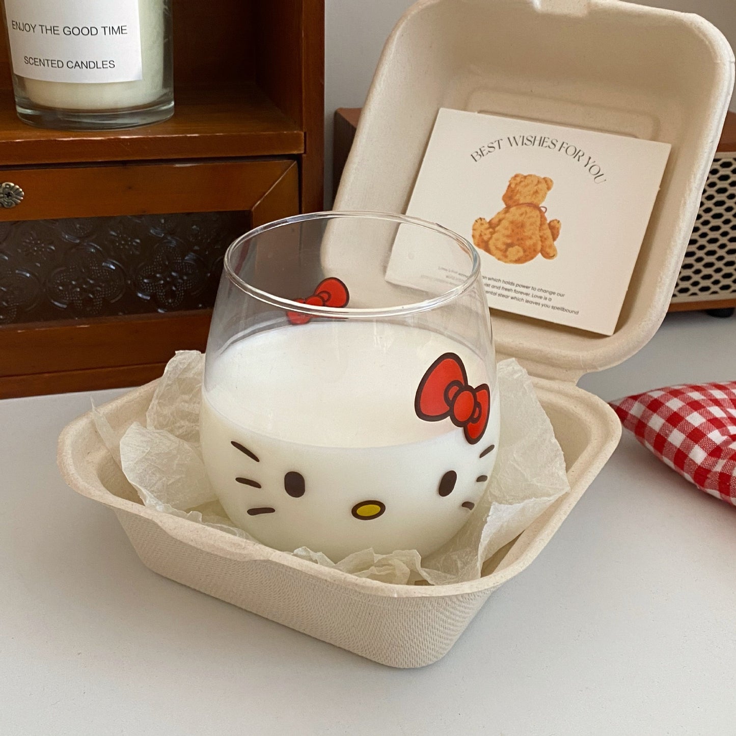 Hello Kitty Round Glass Cup