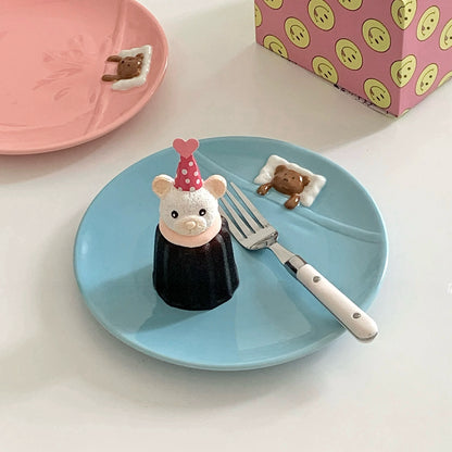 Bear in Blanket Ceramic Plate