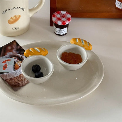 Bread & Pretzel Ceramic Sauce Dish (Light Version)