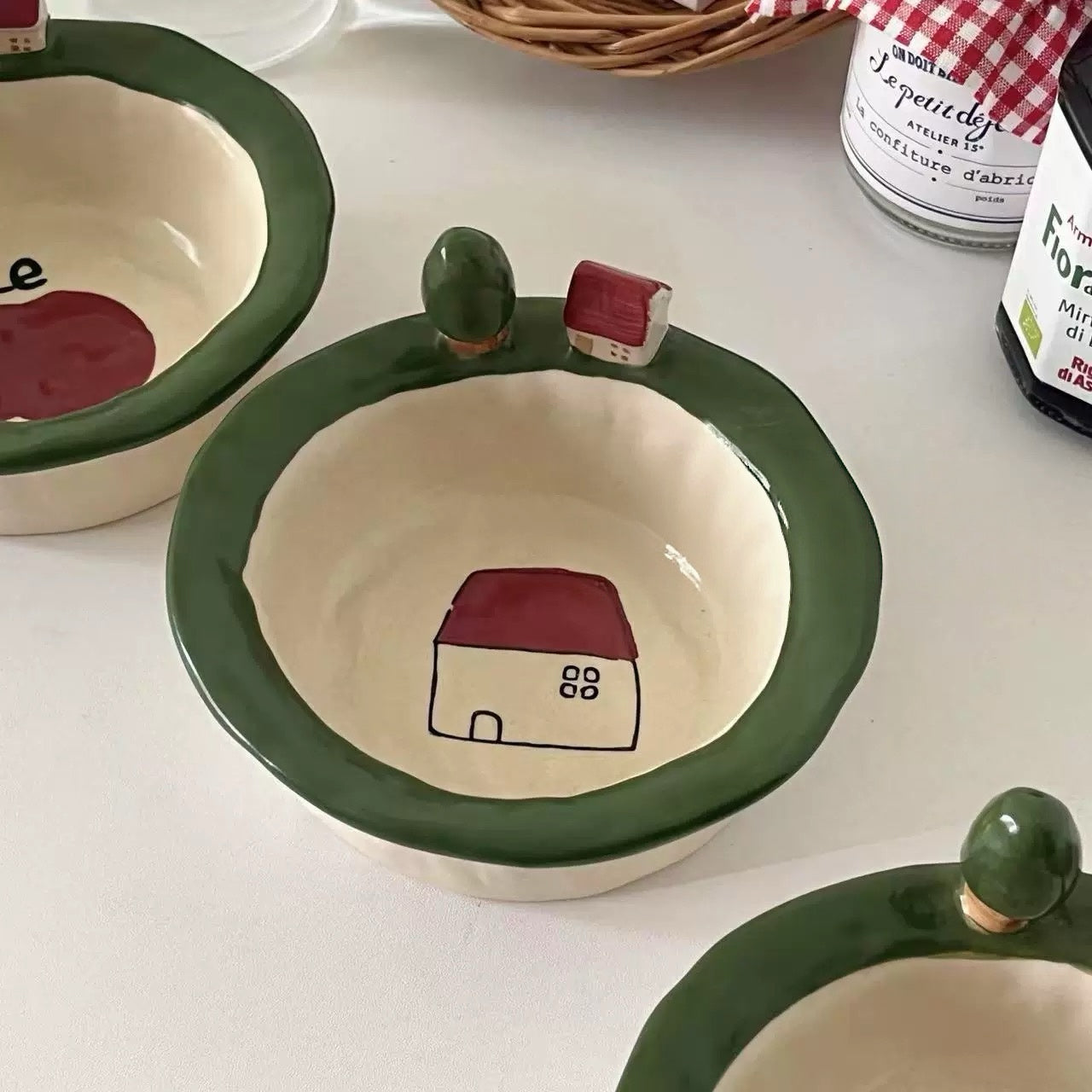 Mini House & Apple Ceramic Bowl