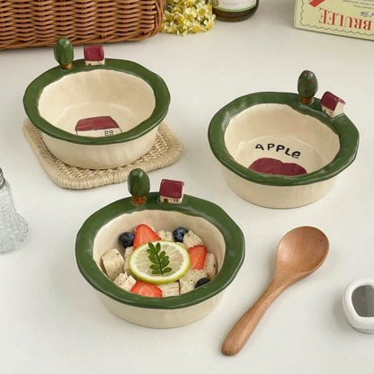 Mini House & Apple Ceramic Bowl