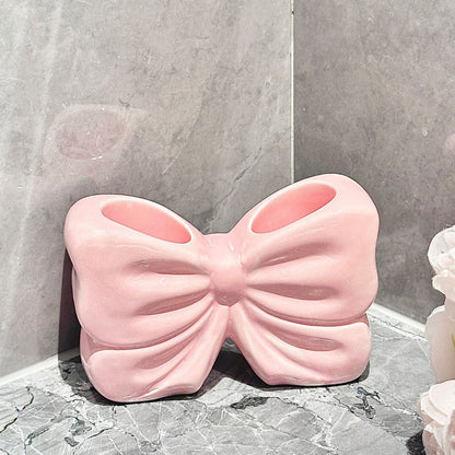 Pink Bow Toothbrush & Toothpaste Holder