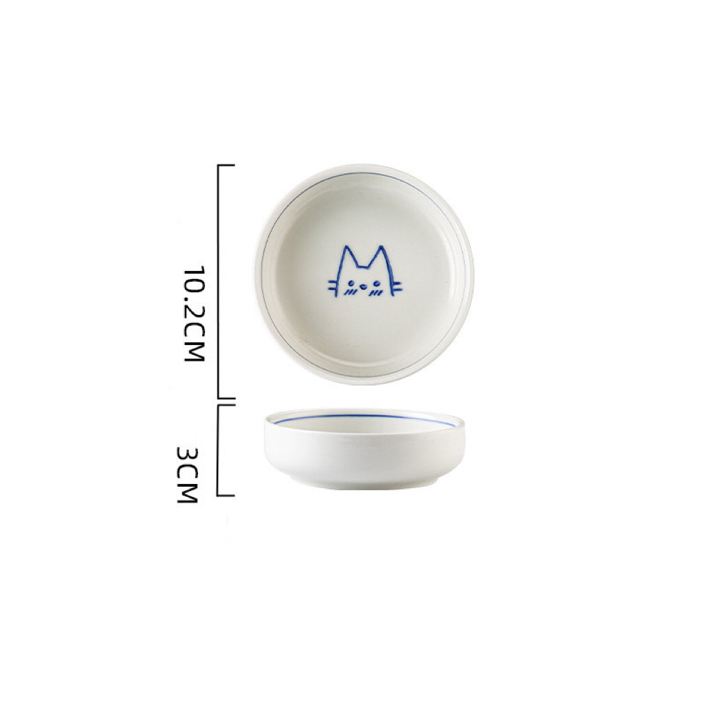 Blue Line Cat & Polar Bear Sketch Ceramic Tableware Series