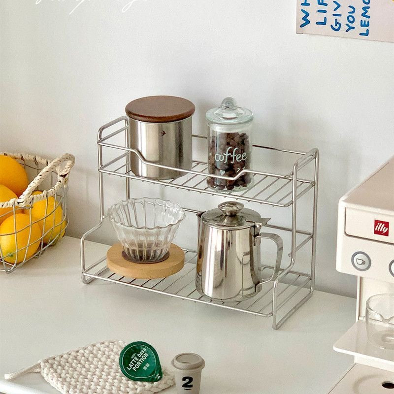 Stainless Steel Iron Double-Layer Storage Rack