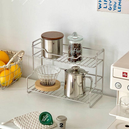 Stainless Steel Iron Double-Layer Storage Rack