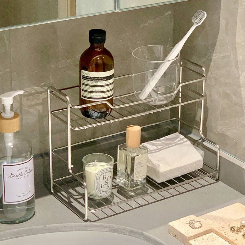 Stainless Steel Iron Double-Layer Storage Rack