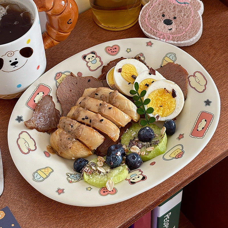 Sweet Friends Oval Plate