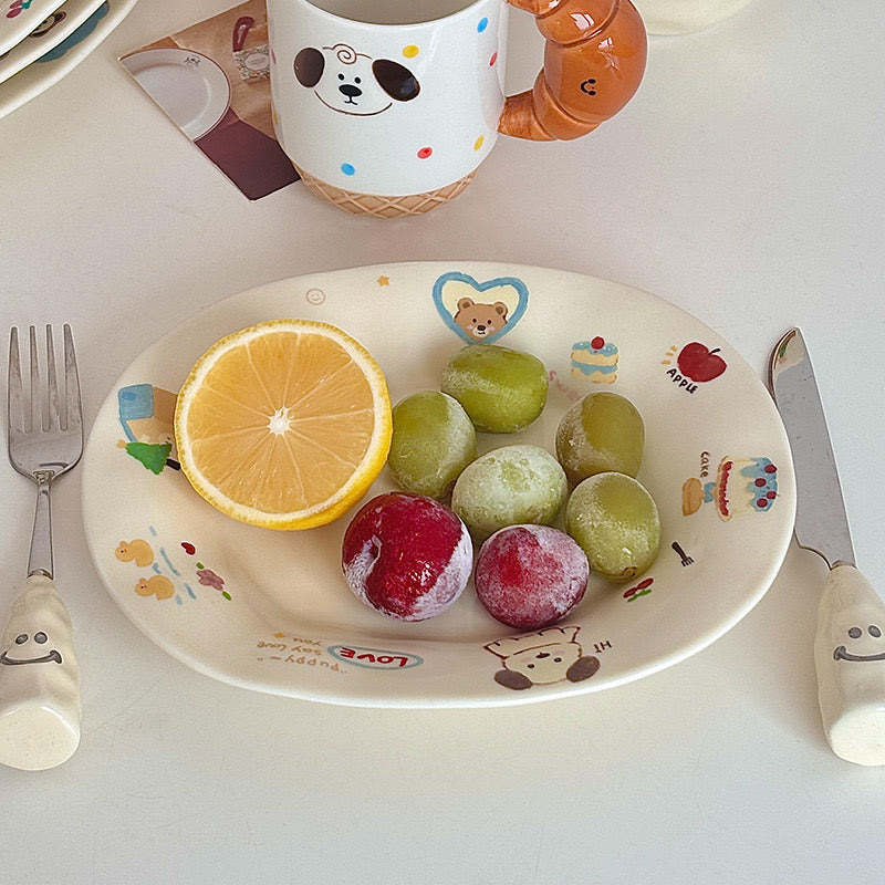 Sweet Friends Oval Plate