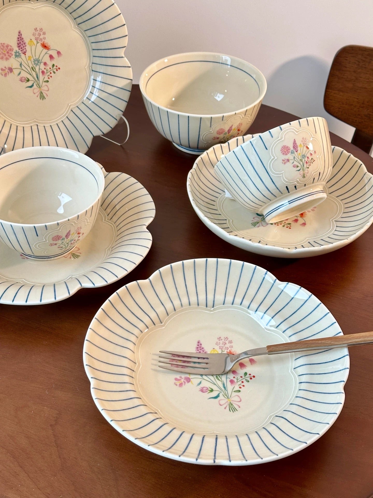 French Garden Ceramic Dinnerware Series (Sold Individually)