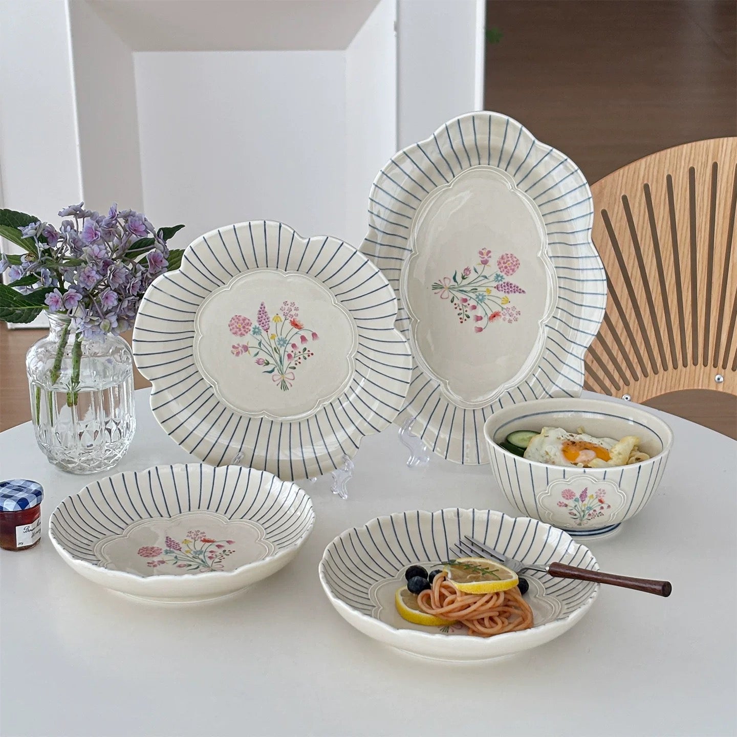 French Garden Ceramic Dinnerware Series (Sold Individually)