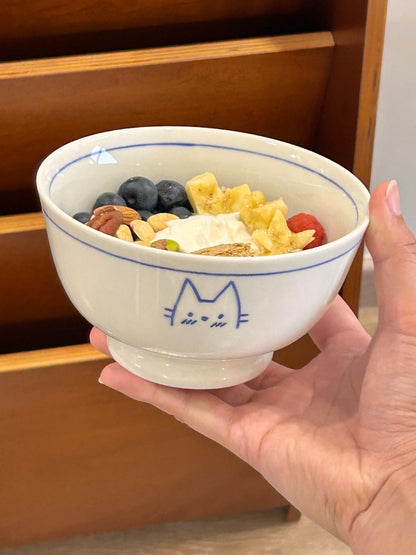 Blue Line Cat & Polar Bear Sketch Ceramic Tableware Series