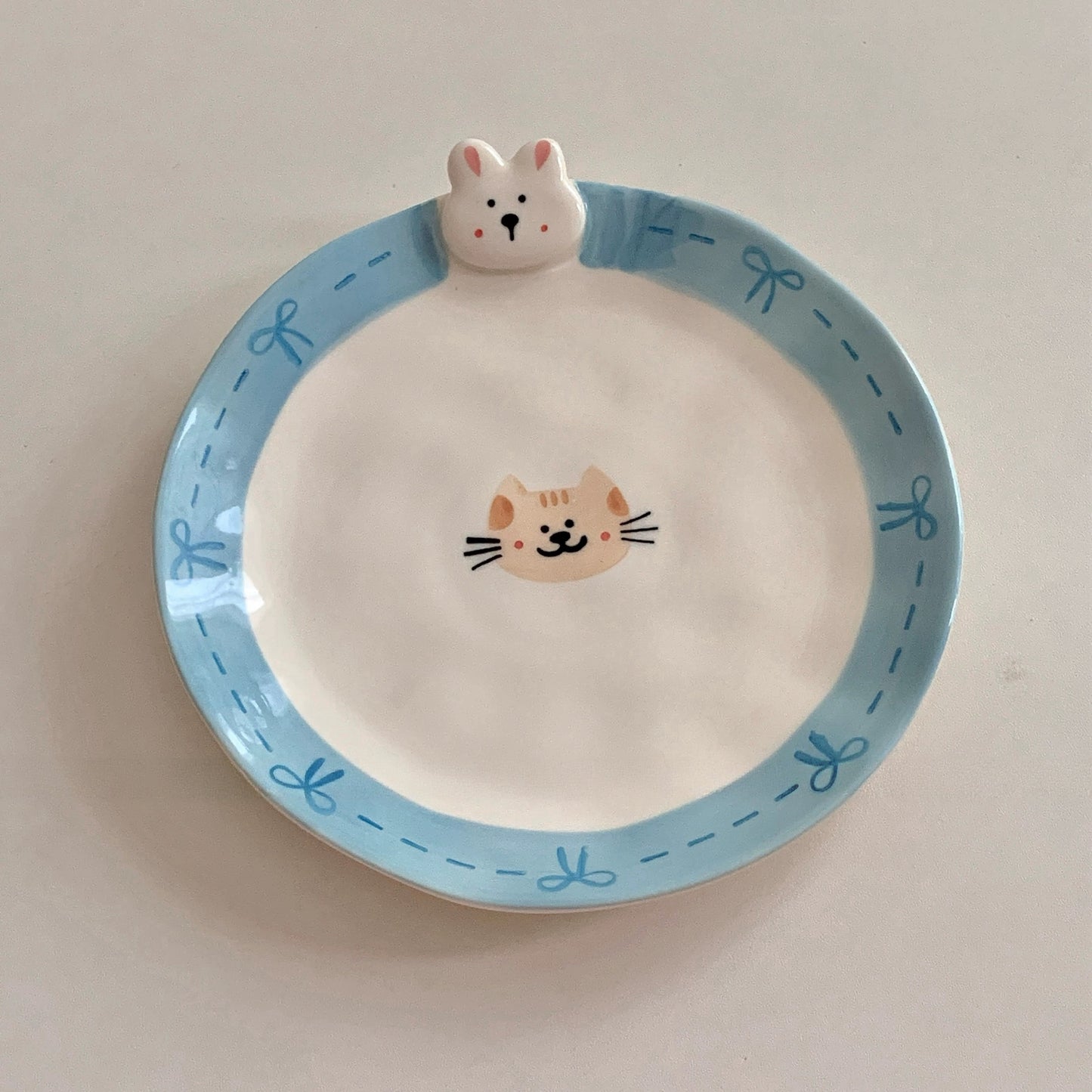 Cute Animal Blue-Edge Ceramic Tableware Series (Sold Individually)