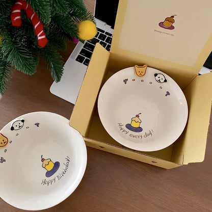 Happy Birthday Puppy Ceramic Bowl (Gift Box Set)