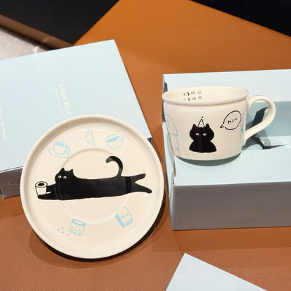 Cute Animal Ceramic Cup & Plate Gift Set (Milky Blue Box)