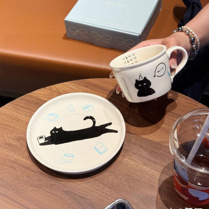 Cute Animal Ceramic Cup & Plate Gift Set (Milky Blue Box)