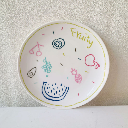 Fruity Hand-Drawn Ceramic Plate