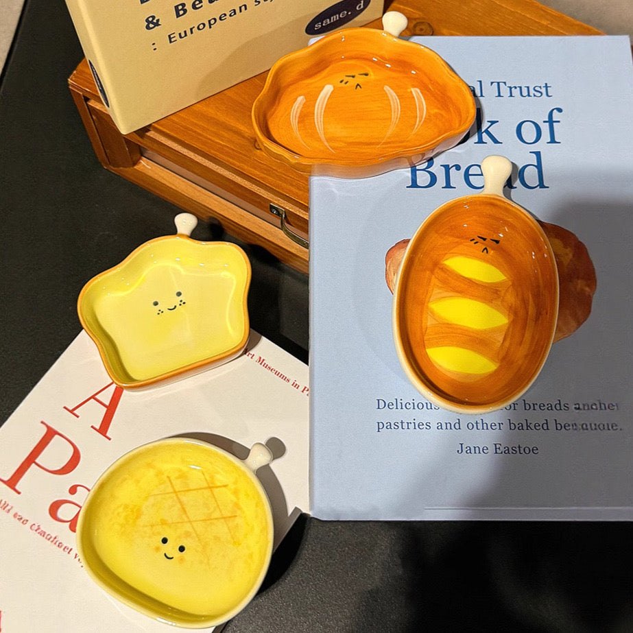 Cute Bread Ceramic Sauce Dish Series