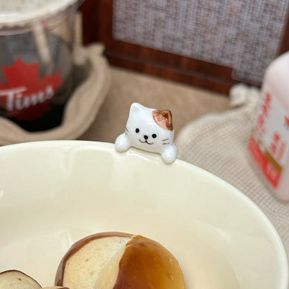 Creamy White Cat Ceramic Bowl