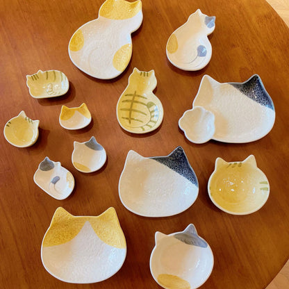 Japanese Cat Ceramic Sauce Dishes Series