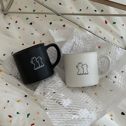 Black&White Puppy Couple Mug Cup