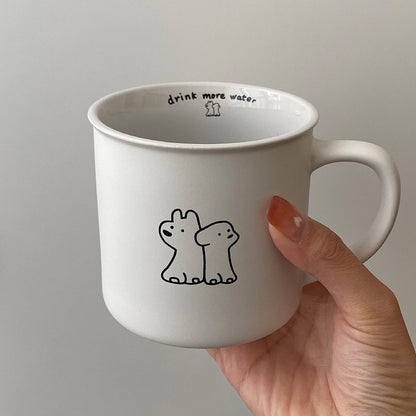 Black&White Puppy Couple Mug Cup